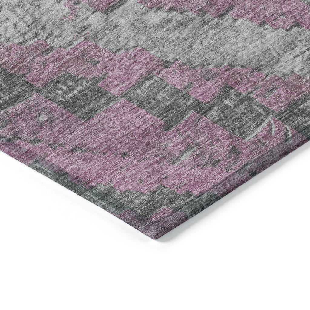 5' X 8' Blush And Gray Aztec Washable Indoor Outdoor Area Rug