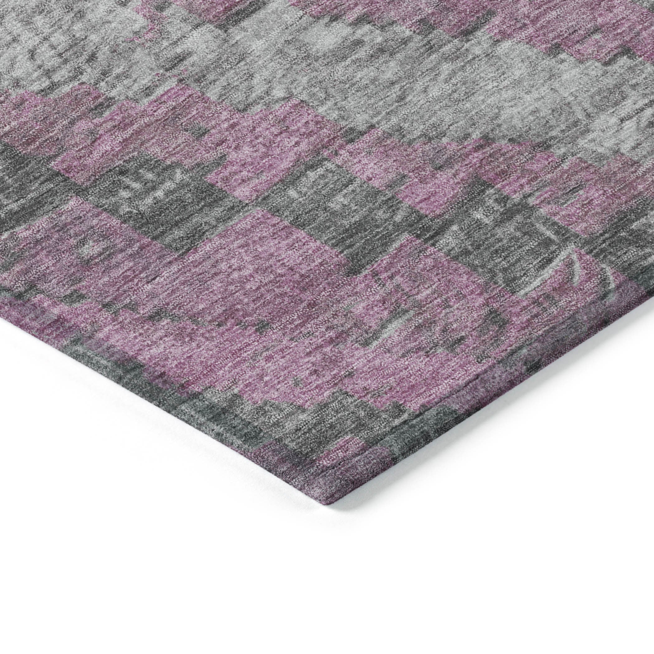 5' X 8' Blush And Gray Aztec Washable Indoor Outdoor Area Rug