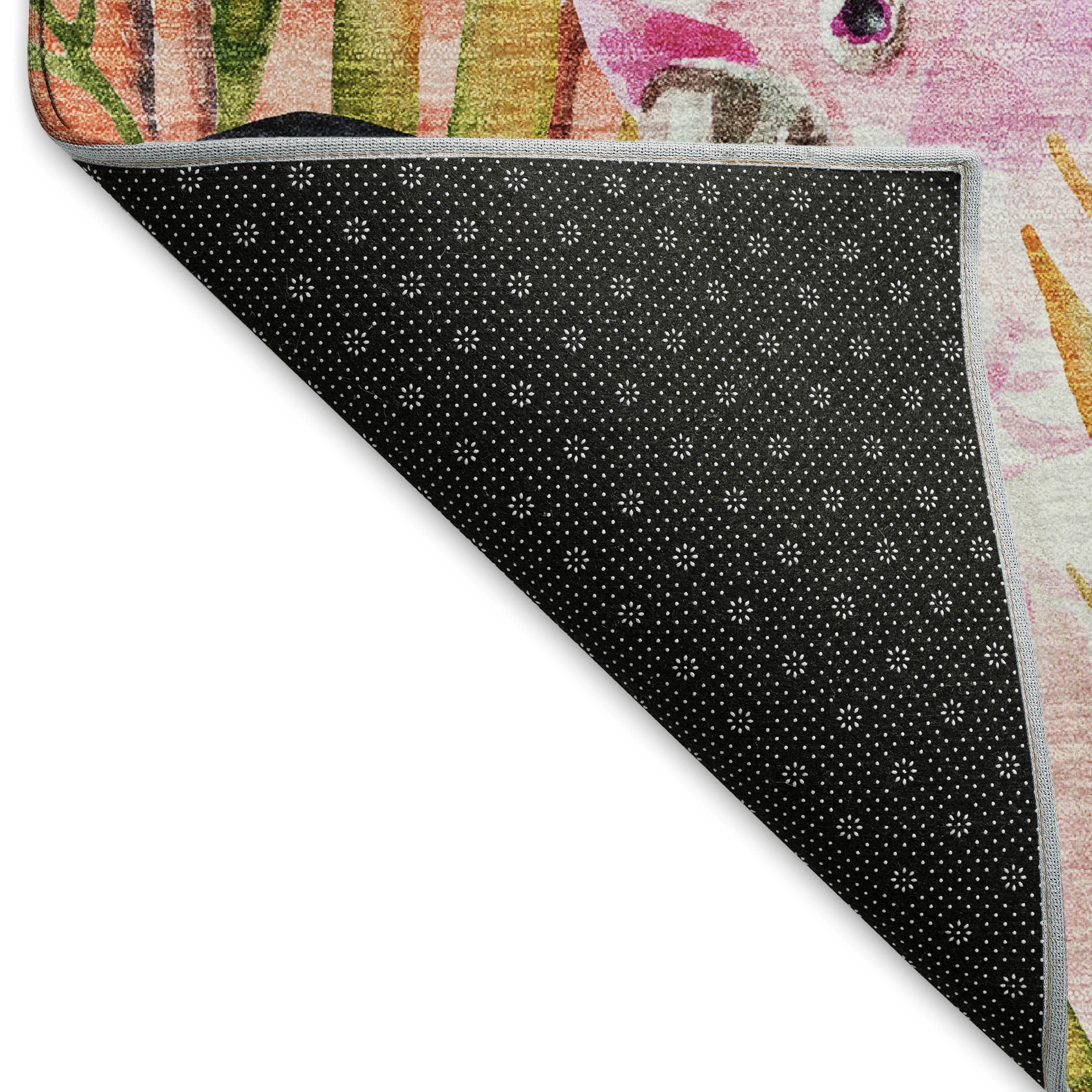 8' X 10' Rainbow And Ivory Geometric Washable Area Rug With UV Protection