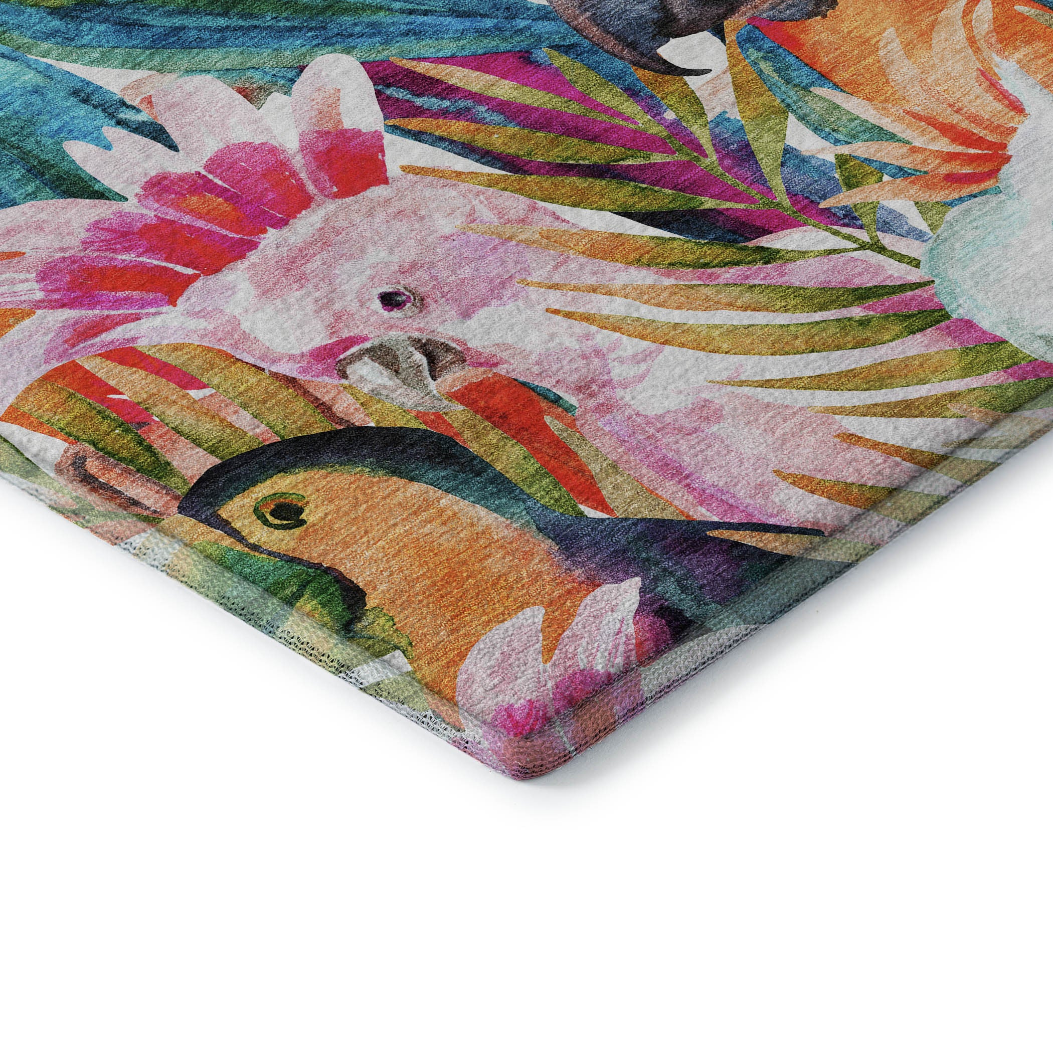 8' X 10' Rainbow And Ivory Geometric Washable Area Rug With UV Protection